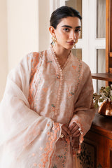 SOFT SALMON-3 PC PRINTED LAWN SUIT