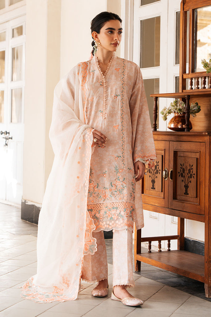 SOFT SALMON-3 PC PRINTED LAWN SUIT