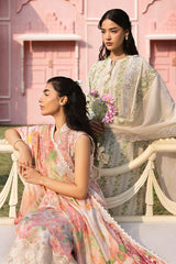 GREEN TRELLIS-3PC PRINTED LAWN SUIT