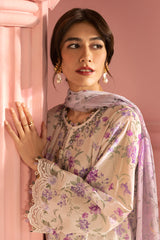 LILAC BLOOM-3PC (SHIRT, TROUSER & DUPATTA)