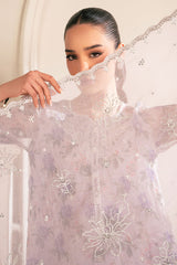 DUSTY LAVENDER-4PC ORGANZA EMBROIDERED SUIT