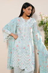 AQUA DEW- 3PC EMBROIDERED LAWN SUIT