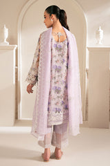 DUSTY LAVENDER-4PC ORGANZA EMBROIDERED SUIT