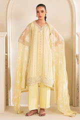 LEMON BLISS-4PC CHIFFON EMBROIDERED SUIT