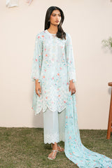 AQUA DEW- 3PC EMBROIDERED LAWN SUIT