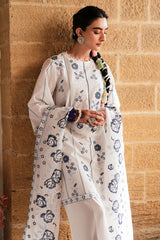 WHITE SMOKE-3 PC EMBROIDERED LAWN SUIT