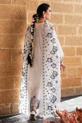 WHITE SMOKE-3 PC EMBROIDERED LAWN SUIT