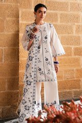 WHITE SMOKE-3 PC EMBROIDERED LAWN SUIT