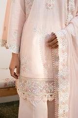 PEACH BLOOM- 3PC EMBROIDERED LAWN SUIT