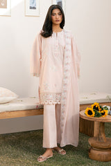 PEACH BLOOM- 3PC EMBROIDERED LAWN SUIT