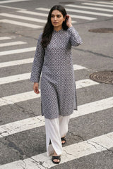 MOSAIC NOIR-2PC LINEN PRINTED SUIT