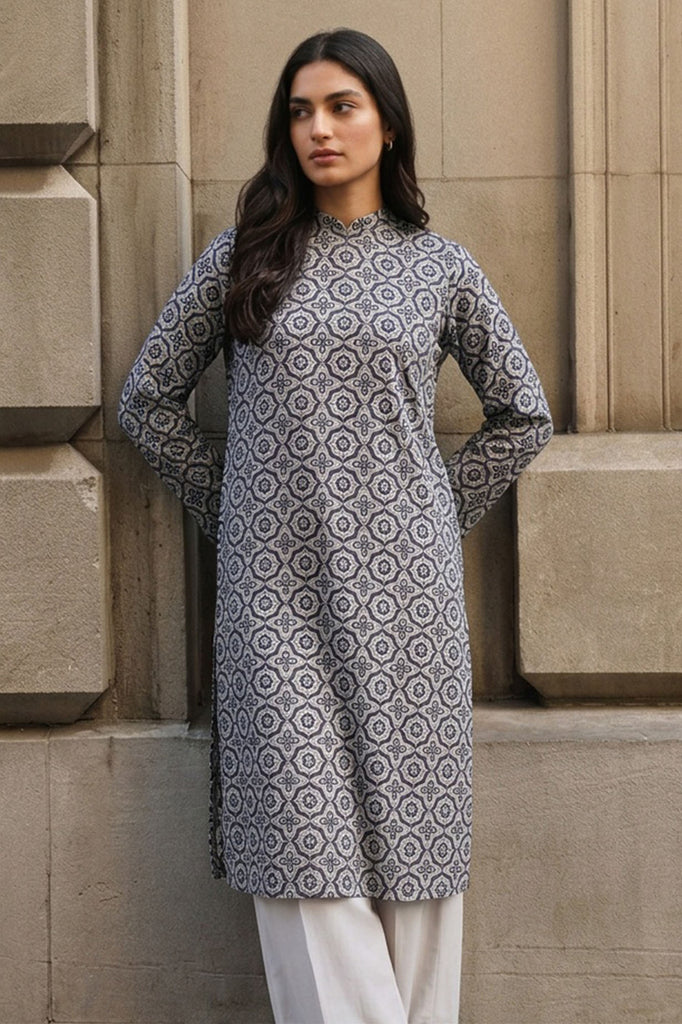 MOSAIC NOIR-2PC LINEN PRINTED SUIT