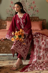 CRIMSON RED-3PC (SHIRT, TROUSER & DUPATTA)