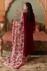 CRIMSON RED-3PC (SHIRT, TROUSER & DUPATTA)