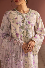 LILAC BLOOM-3PC PRINTED LAWN SUIT