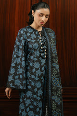 BLUE WAVE-3 PC LAWN PRINTED SUIT