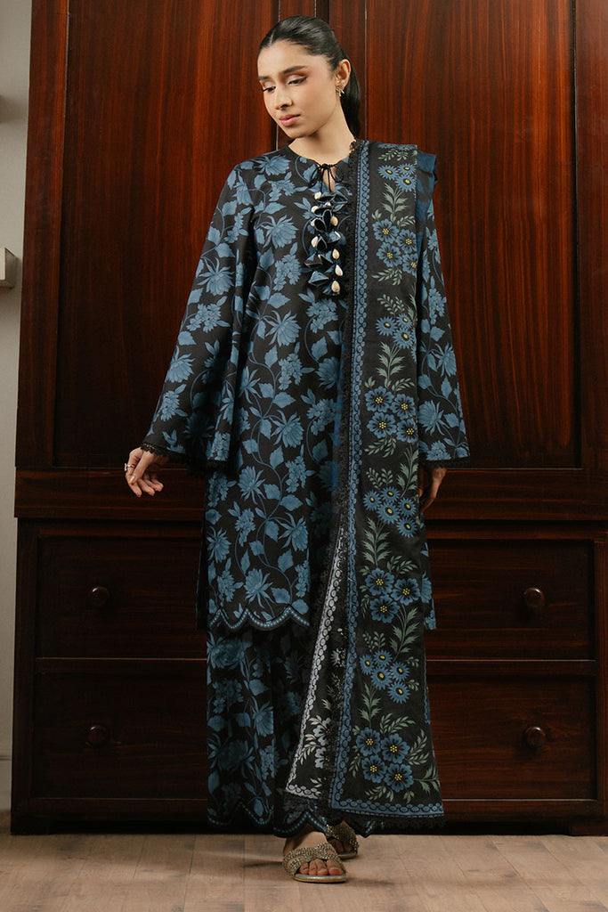 BLUE WAVE-3 PC LAWN PRINTED SUIT