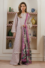 LILAC HORIZON-3 PC LAWN PRINTED SUIT