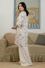 WHITE ORNATE-2 PC PRINTED LAWN SUIT