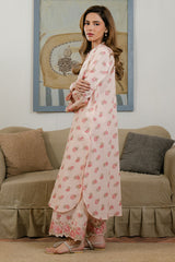 PEACH DUST-2 PC PRINTED LAWN SUIT