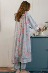 ICE DREAM-3 PC LAWN PRINTED SUIT