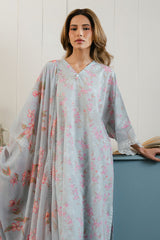 ICE DREAM-3 PC LAWN PRINTED SUIT