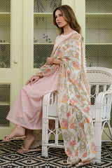 SOFT PINK-3 PC PRINTED SUIT LAWN SUIT