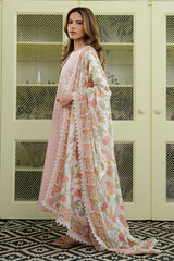 SOFT PINK-3 PC PRINTED SUIT LAWN SUIT