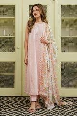 SOFT PINK-3 PC PRINTED SUIT LAWN SUIT