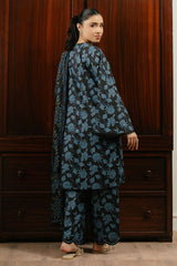 BLUE WAVE-3 PC LAWN PRINTED SUIT