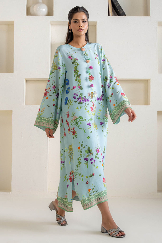 OCEAN MIST PRINTED SILK  SHIRT