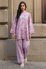 MAUVE CHARM-2PC LINEN PRINTED SUIT
