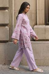 MAUVE CHARM-2PC LINEN PRINTED SUIT