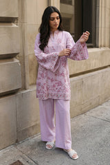 MAUVE CHARM-2PC LINEN PRINTED SUIT