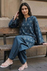 AZURE FLORA-2PC KHADDAR PRINTED SUIT