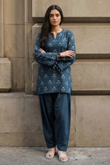 AZURE FLORA-2PC KHADDAR PRINTED SUIT