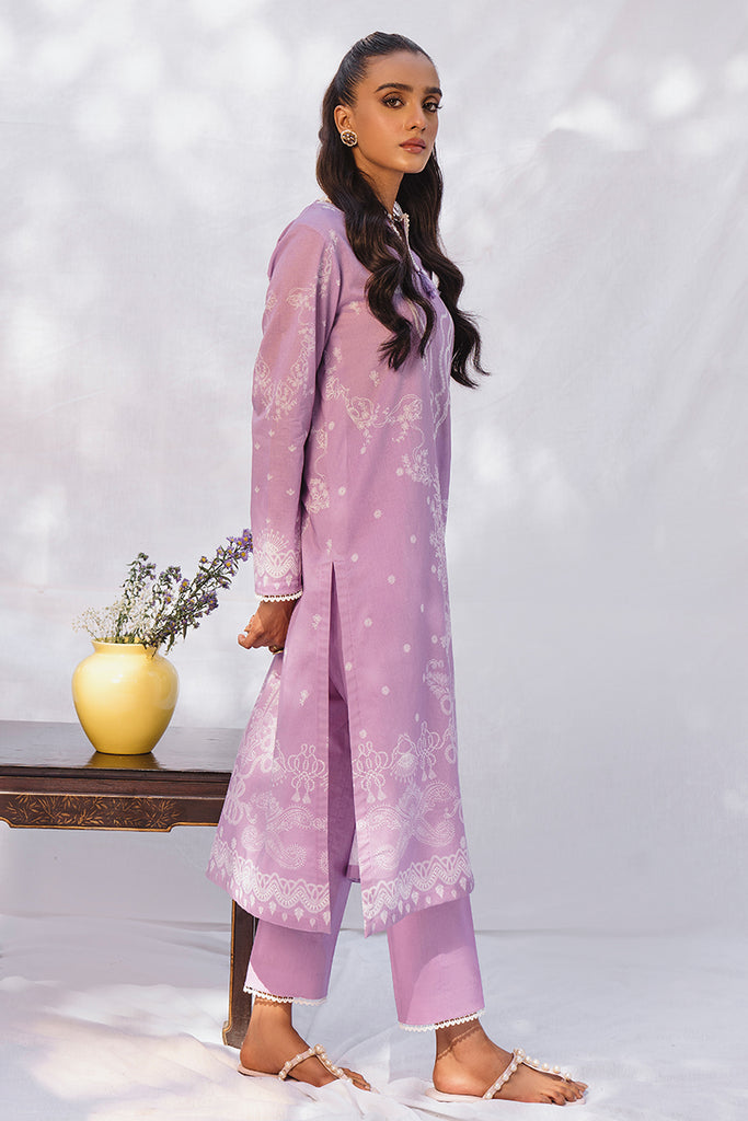 Lavender Purple Lawn Suit