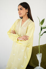 FLUORESCENT LIME EMBROIDERED SHIRT