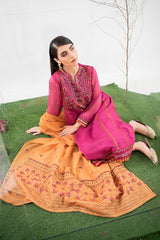 RUSTIC FUSCHIA-3PC (SHIRT, DUPATTA & TROUSER )