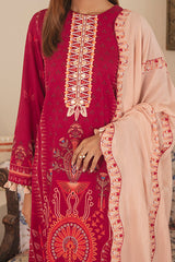 ROSY RADIANCE-3PC KHADDAR PRINTED SUIT